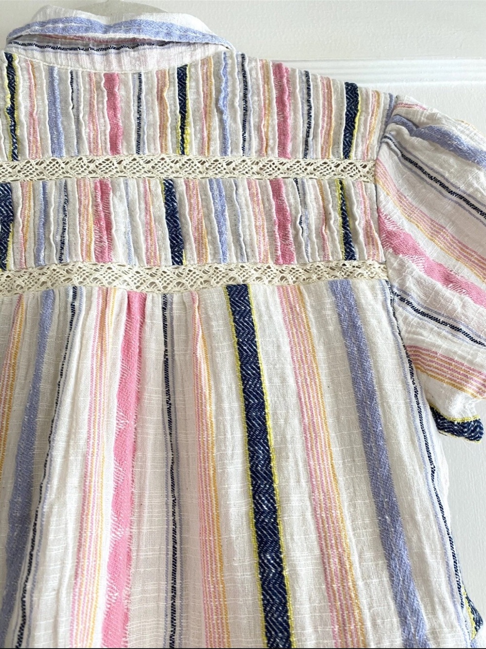 Anthropologie Georgina Tiered striped cotton dress with Penn tech detail XL - Picture 4 of 11